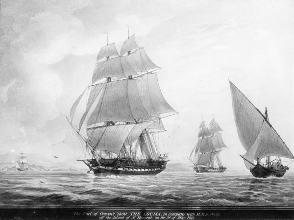 Royal Yacht Squadron painting of 'Louisa'. Creator: Kirk & Sons of Cowes.