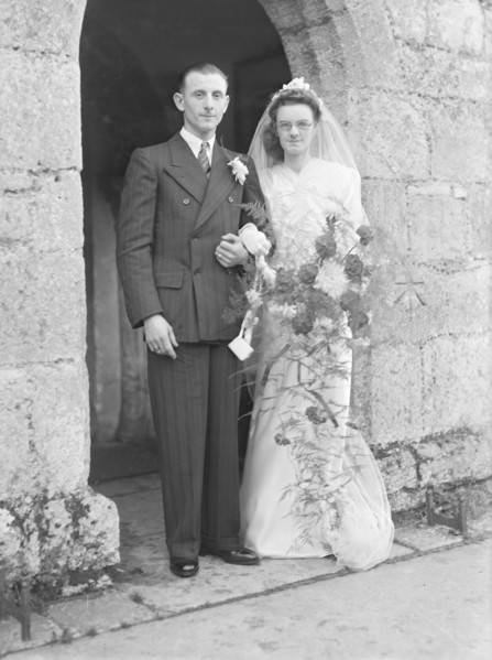 Bride and groom, c1935. Creator: Kirk & Sons of Cowes.