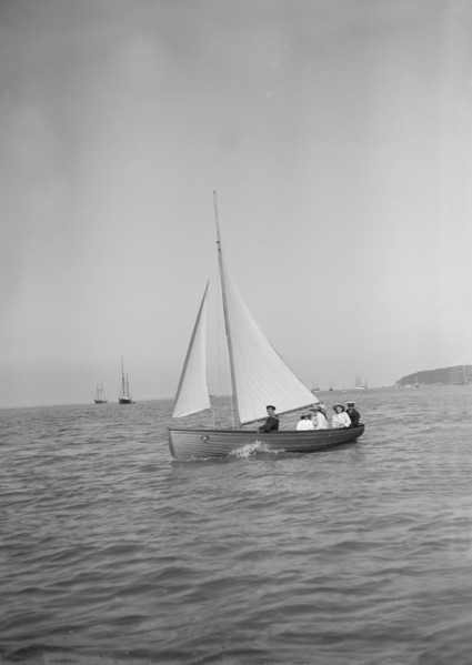 Party sailing on the Earl of Normanton's Cutter, 1911. Creator: Kirk & Sons of Cowes.