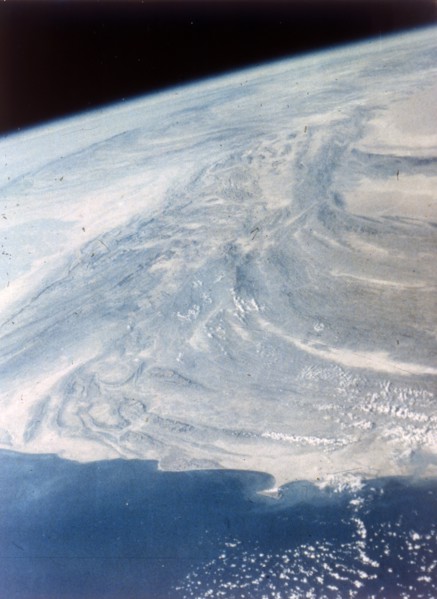 India-Pakistan boundary seen from aboard the second Space Shuttle flight, November 1981. Creator: NASA.