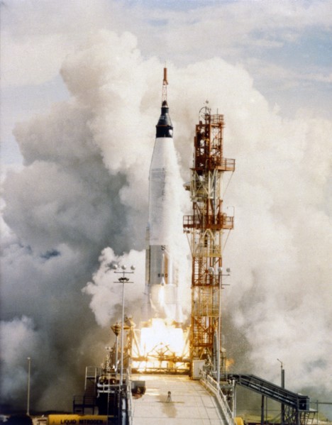 Launch of Mercury-Atlas 4, Cape Canaveral Air Force Station, Florida, USA, 13 September 1961. Creator: NASA.