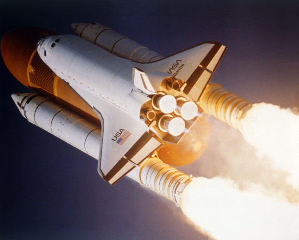 Space Shuttle 'Atlantis' launching from Kennedy Space Center, USA, 1980s. Creator: NASA.