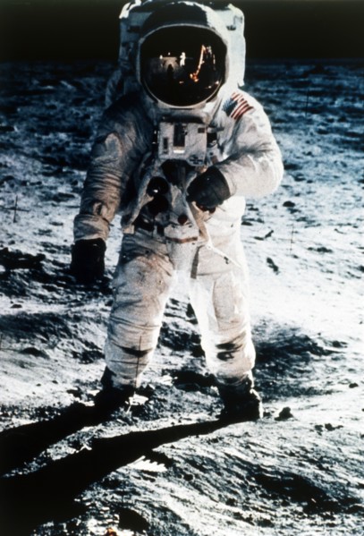 Buzz Aldrin on the Moon, Apollo II mission, July 1969.  Creator: Neil Armstrong.