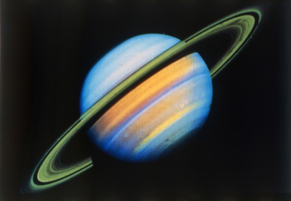 Saturn from 27 million miles, seen from Voyager 2 spacecraft. Creator: NASA.