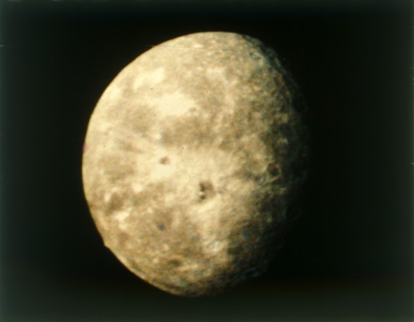 Oberon, moon of Uranus, from Voyager 2, 24 January 1986. Creator: NASA.