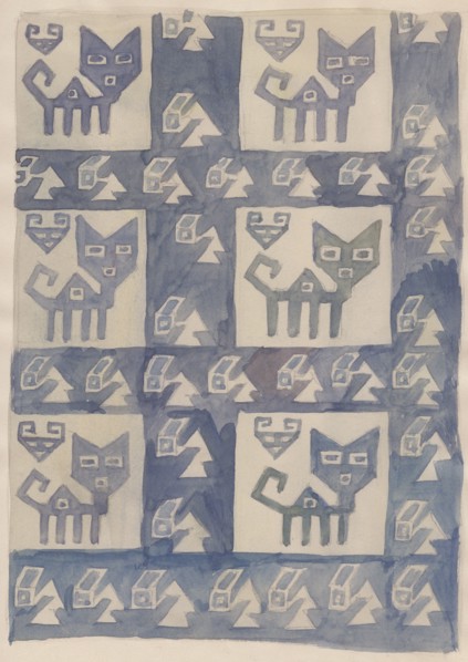 South American textile design, 1951.  Creator: Shirley Markham.