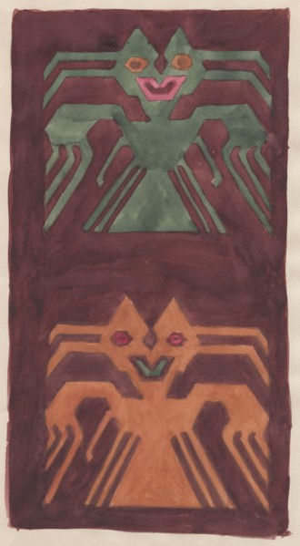 South American textile design, 1951. Creator: Shirley Markham.