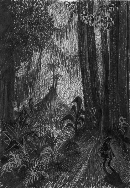Pirate in the rainforest, 1953. Creator: Shirley Markham.