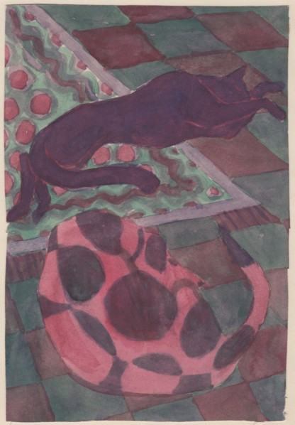 Sleeping dog and cat, c1951. Creator: Shirley Markham.
