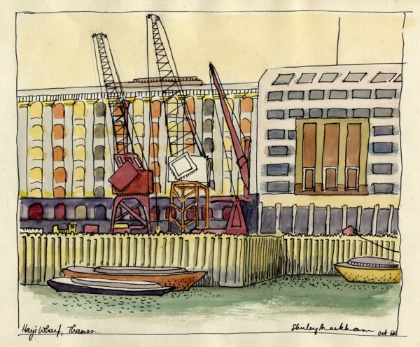 'Hay's Wharf, Thames', c1951.  Creator: Shirley Markham.