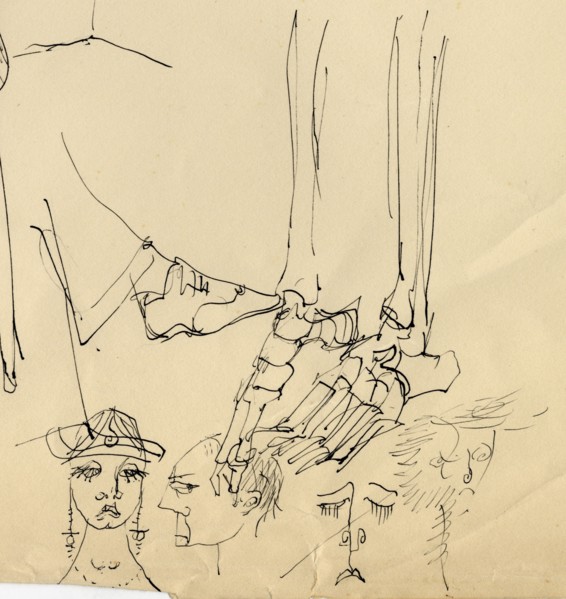 Faces, and bones of the foot, 1953. Creator: Shirley Markham.