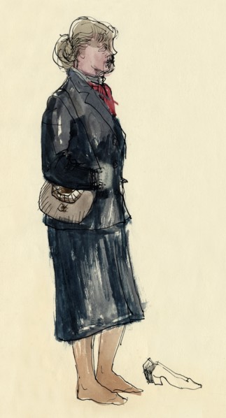 Woman in stockinged feet, 1953. Creator: Shirley Markham.
