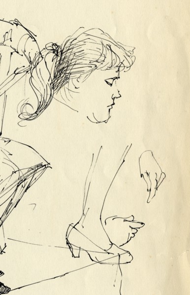 Head, hands and foot detail, 1953. Creator: Shirley Markham.