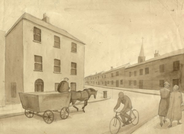 Monochrome street scene, 1951. Creator: Shirley Markham.