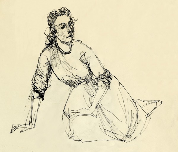 Seated woman, c1950. Creator: Shirley Markham.