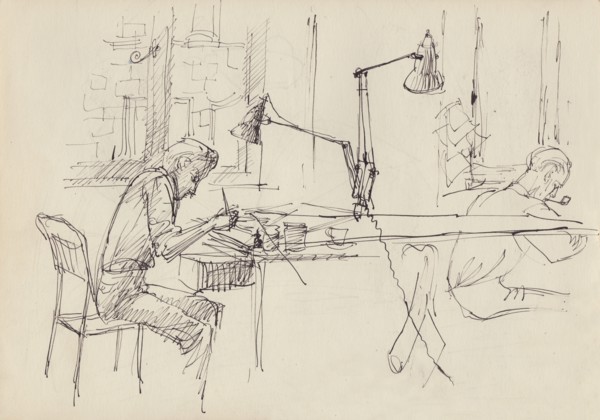 Graphic design studio, c1950. Creator: Shirley Markham.