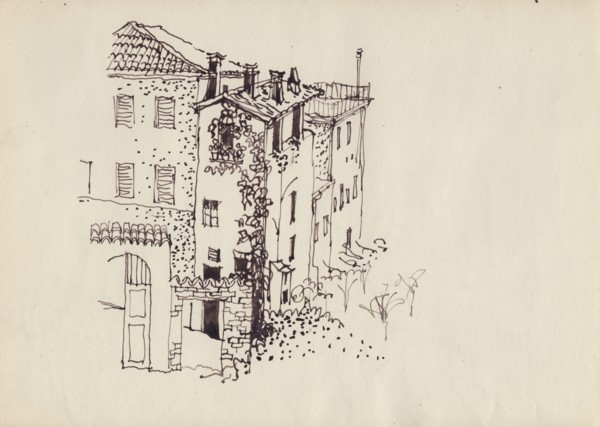 House with mansard roof, Italy, c1950. Creator: Shirley Markham.