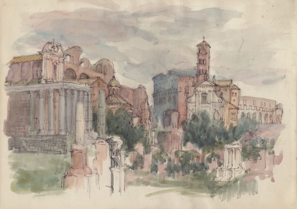 The Forum, Rome, c1950. Creator: Shirley Markham.