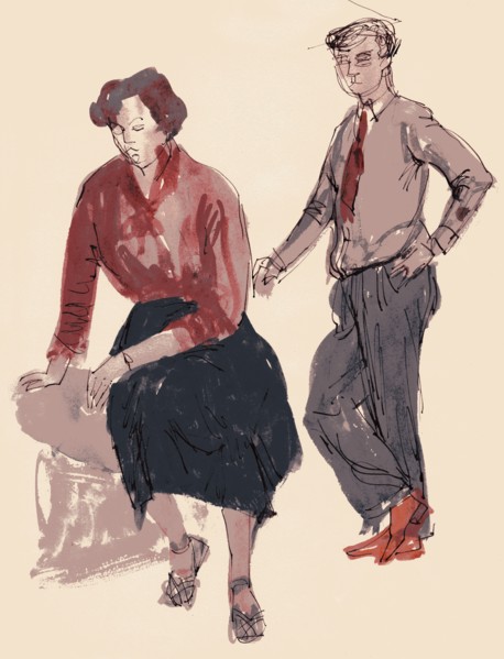 Two figures, 1953. Creator: Shirley Markham.