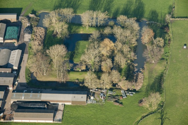 Moated site and Civil War defences at Strensham Castle, Worcestershire, 2014