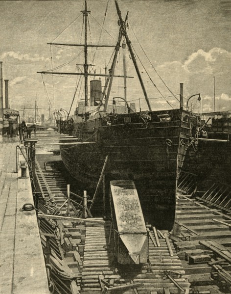 Putting the Obelisk in the Hold of the Steamer', 1881.