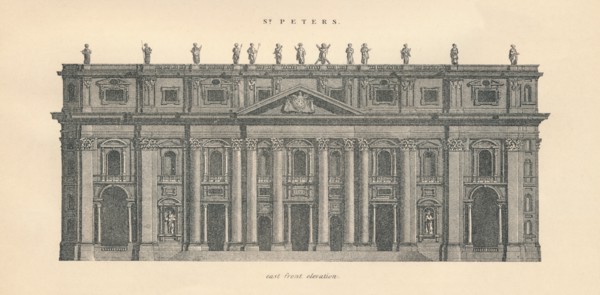 St Peter's - east front elevation', 1889.