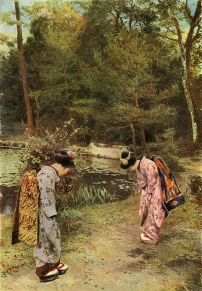 Greetings in the Temple Grounds', 1910.