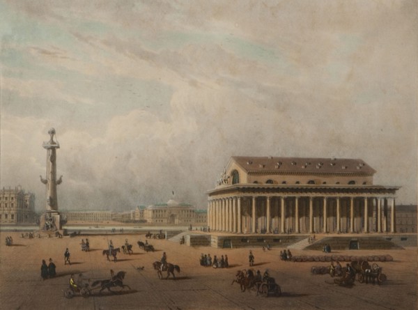 Stock exchange in Saint Petersburg, End 1840s.