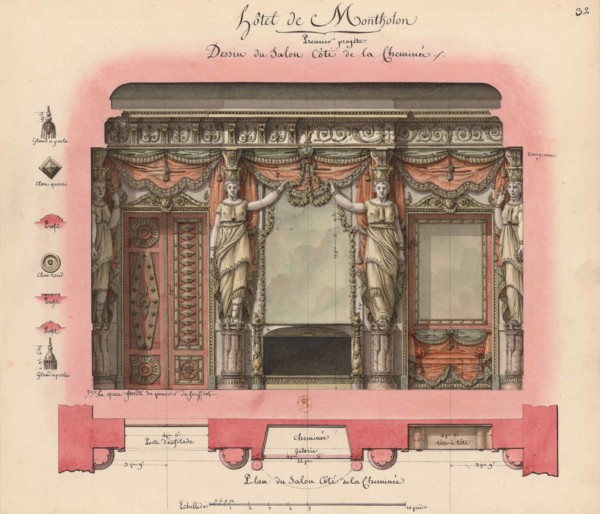 Hôtel Montholon. Projet de salon, 1786.