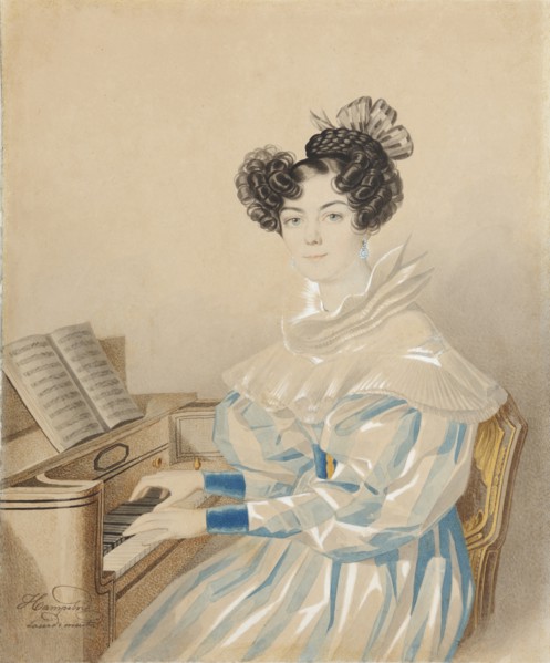 Portrait of Tatiana Petrovna Lvova (1789-1848), née Poltoratskaya, 1820s.