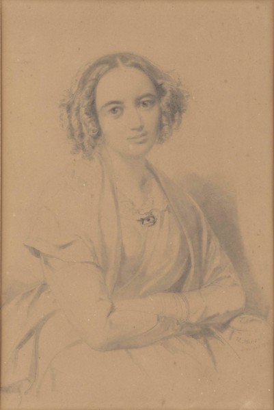 Portrait of the composer Fanny Hensel née Mendelssohn (1805-1847), 1847.