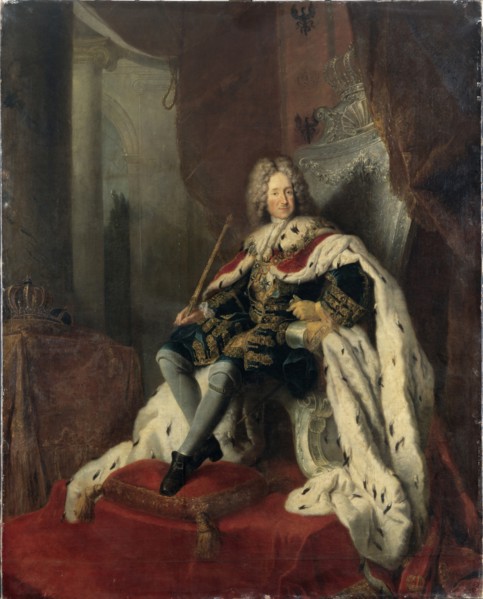 King Frederick I on the silver throne, ca 1712.