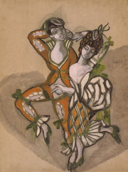 Costume design for the theatre play The Marriage of Figaro by P. de Beaumarchais, 1915.