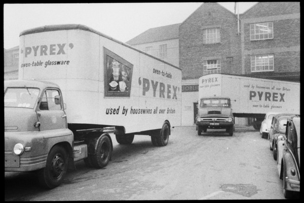 Delivery lorries, Wear Flint Glass Works, Alfred Street, Millfield, Sunderland, 1961