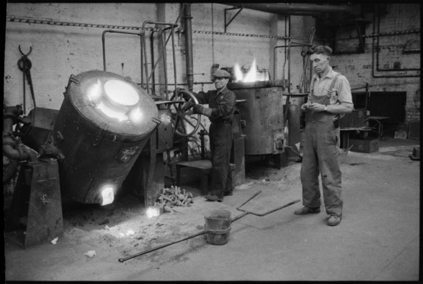 Workers at the Wear Flint Glass Works, Alfred Street, Millfield, Sunderland, 1961