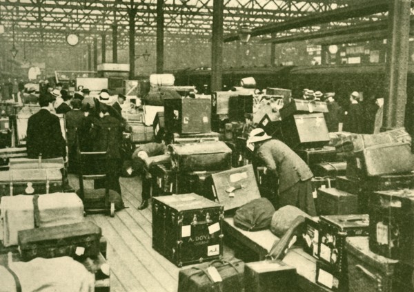 Piles of Luggage at Charing Cross Station', 1930.