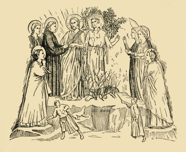 St. Francis of Assisi Takes the 'Lady Poverty' To Be His Bride', c1930.