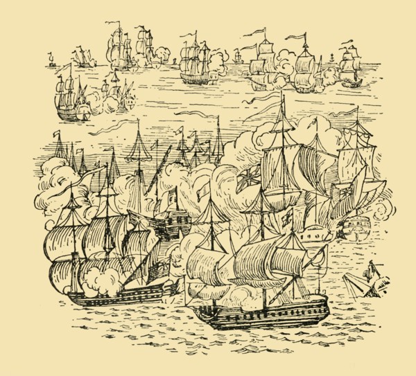 A Sea-Fight Between Admiral Blake and the Dutch', c1930.