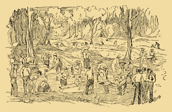 Digging and Washing For Gold In Australia In 1851', c1930.
