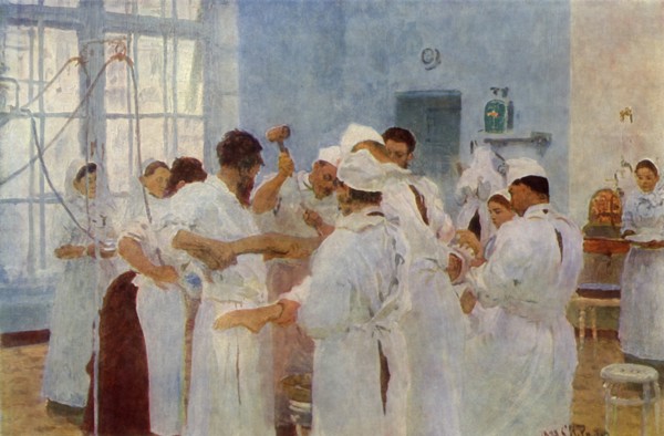 Surgeon Yevgeni Vasilyevich Pavlov (1845-1916) in the Operating Theatre', 1888, (1965).