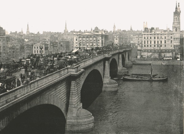 London Bridge looking North, 1895.