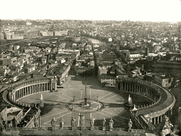 View from the dome of St Peter's, Rome, Italy, 1895.