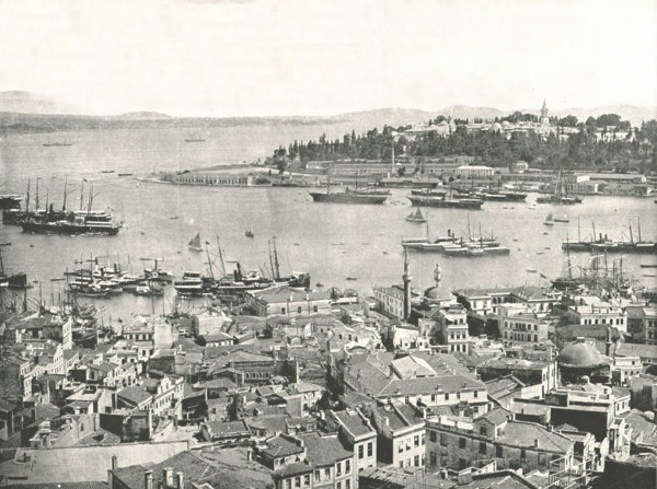 The entrance to the Golden Horn, Constantinople, Ottoman Empire, 1895.