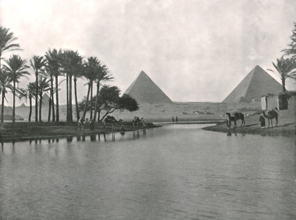 The Pyramids and the Nile, Gizeh, Egypt, 1895.