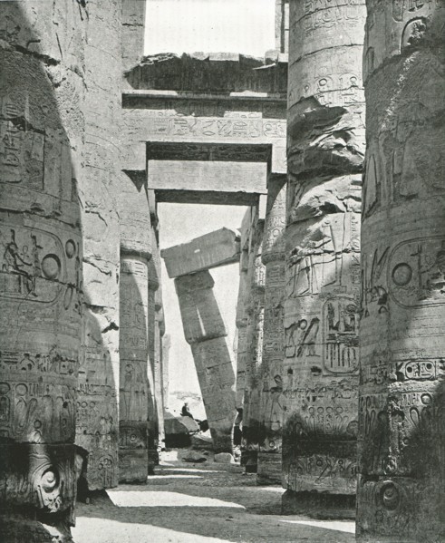 Columns of the Hypostyle Hall, Karnak, Egypt, 1895.
