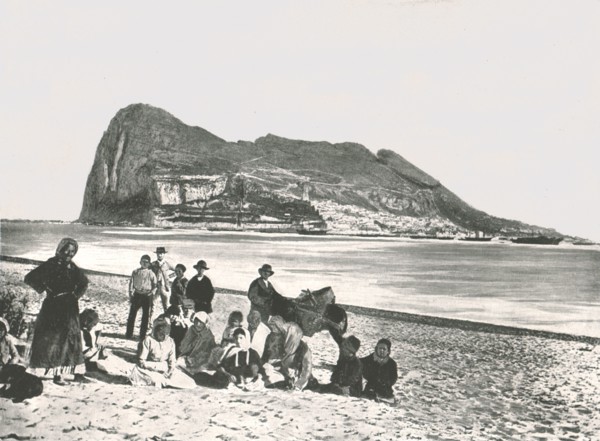 View of the Rock from the sea, Gibraltar, 1895.