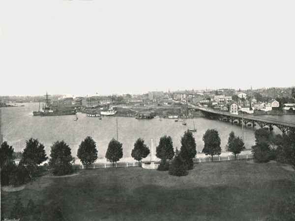 View from the Government Buildings, Victoria, Canada, 1895.