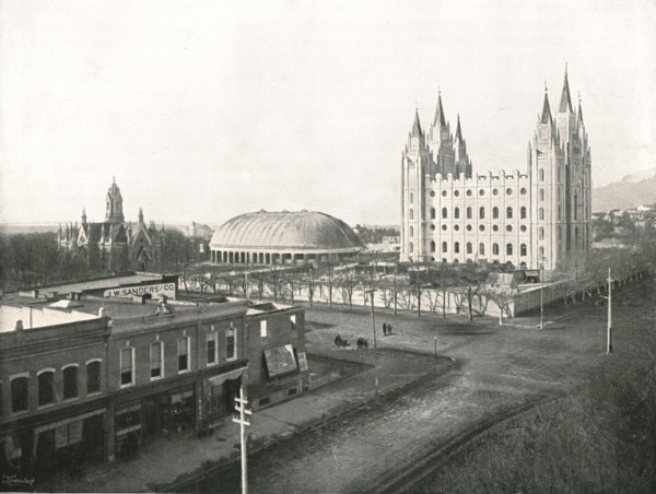The Assembly Hall, Tabernacle and Mormon Temple', Salt Lake City, USA, 1895.