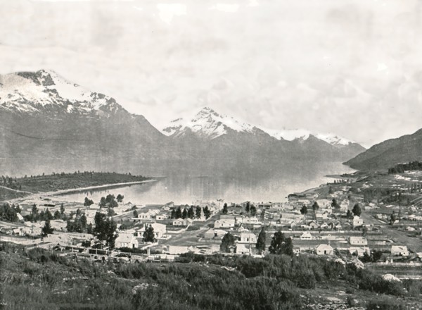 Lake Wakatipu and the mountains, Queenstown, New Zealand, 1895.