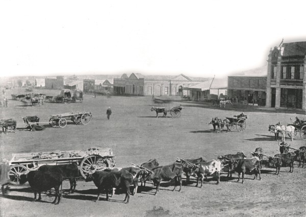 The Market Square, Johannesburg, South Africa, 1895.